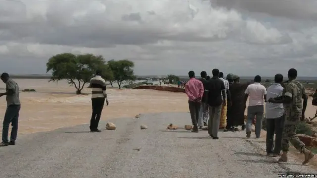 Halka ugu dambaysay ee ay gaari kareen baabuurta ka soo baxday Garowe ee ku socotay goobaha ay duufanta ku dhufatay.