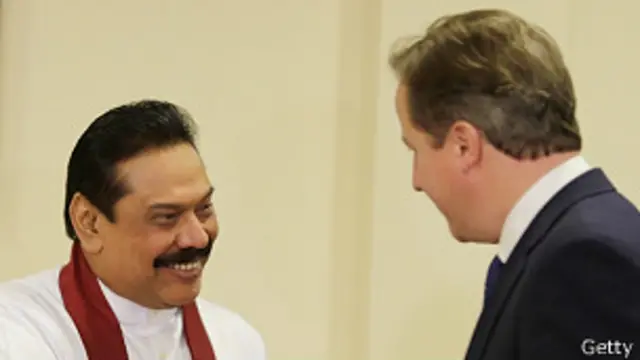 卡梅倫與斯里蘭卡總統會面