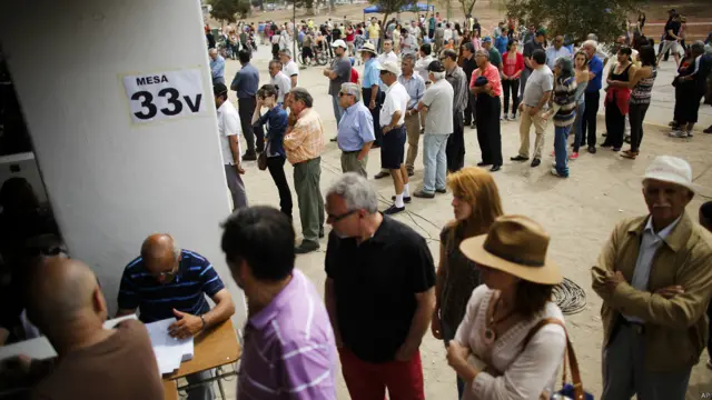 Fila para esperar a votar