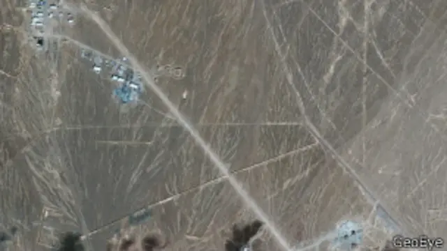 تصویر ماهواره‌ای سایت فردو که فردا قرار است در اطراف آن حلقه انسانی تشکیل شود