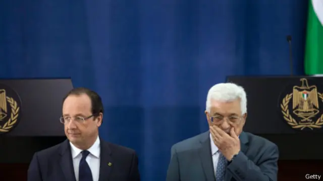 Francois Hollande dan Mahmud Abbas 