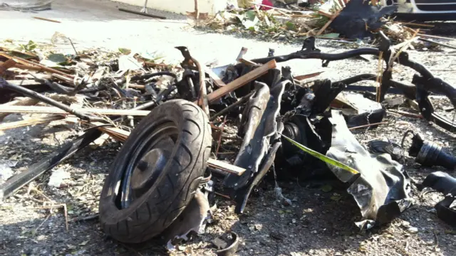 بازمانده موتور بمب گذار انتحارى مقابل كنسولگرى اوگاندا روبروى سفارت ايران