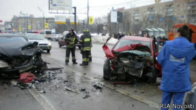 ДТП на Ленинском проспекте Москвы