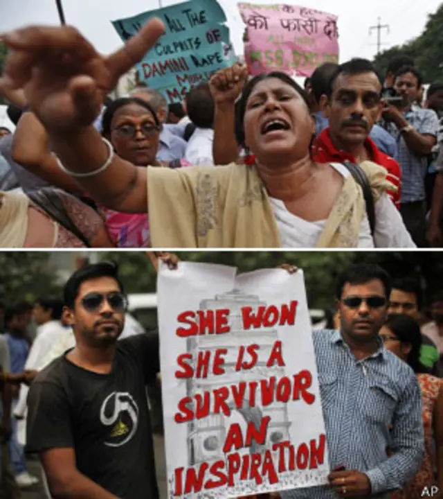 Manifestantes en Delhi, 2013