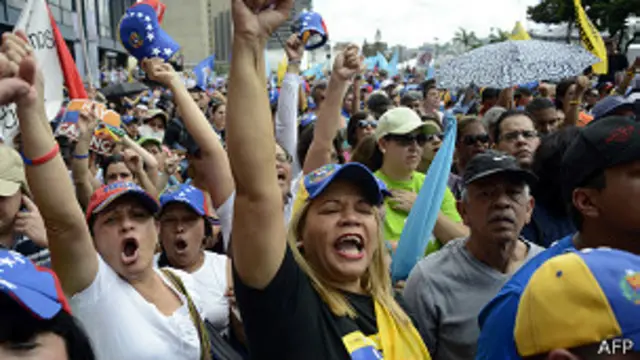 Manifetación oposición en Venezuela