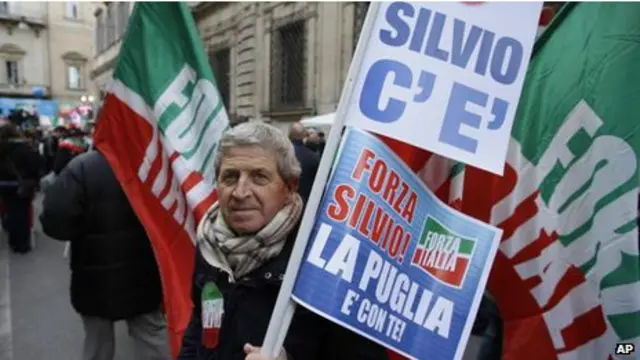 Сторонники Берлускони в Риме