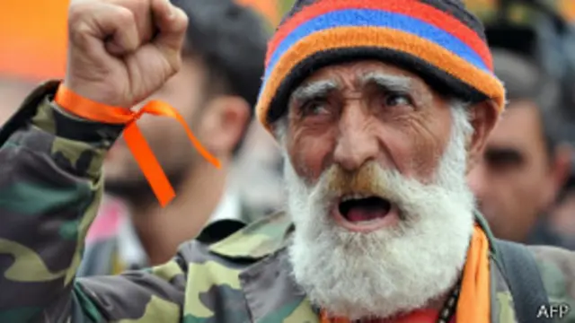 Участник митинга в Ереване