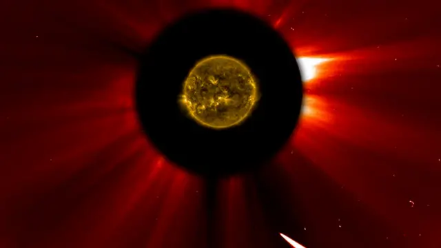 El cometa Ison en su paso junto al sol
