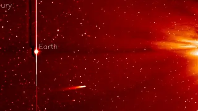 El cometa Ison en su paso junto al sol