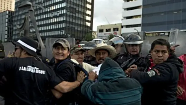 Protesta de docentes en México