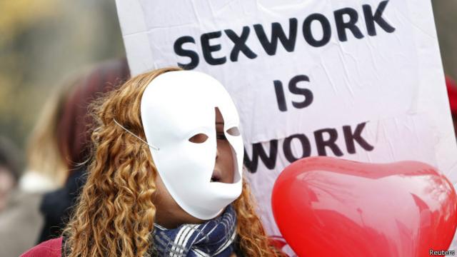 街頭抗議的性工作者。