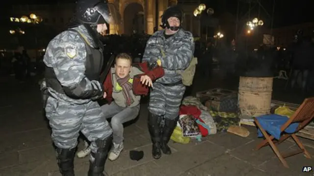 Разгон протеста в Киеве