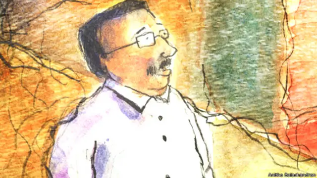 Girish Batra by Anitha Balachandran, गिरीश बत्रा, रेखांकन- अनीता बालचंद्रन