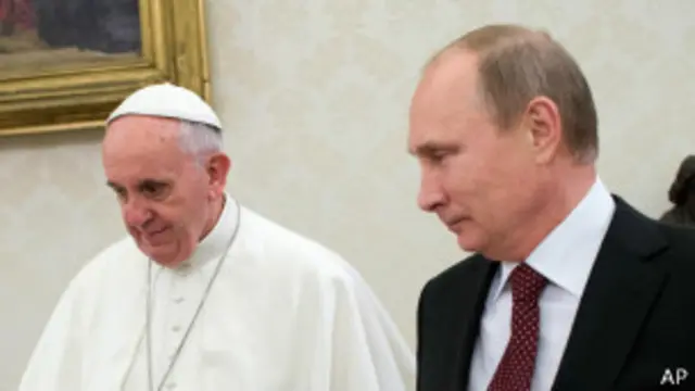 Папа римский и Владимир Путин