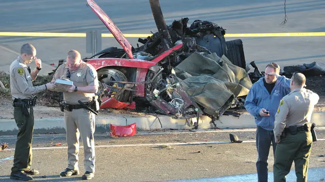 Policías en el lugar del accidente