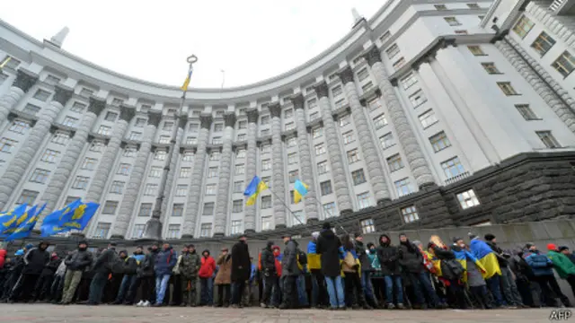 Протестующие у здания Кабмина в Киеве