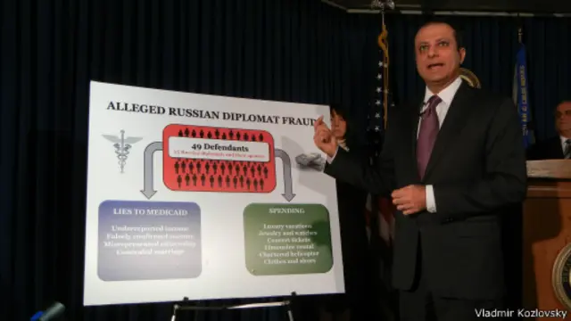 Прокурор Прит Бхарара на пресс-конференции 