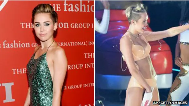 وی ایم اے کی تقریب میں مائلی سائرس کے لباس پر انھیں یہ خطاب دیا گیا ہے