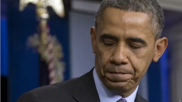 美国总统奥巴马谈曼德拉死讯时显得黯然神伤（5/2/2013）