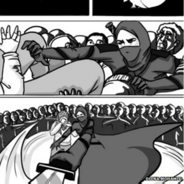 काहिरा बुर्का पहनने के बावजूद महिला अधिकारों के लिए लड़ती है.