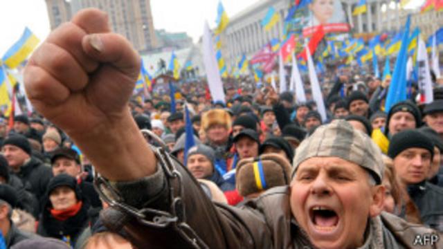 Участники протестов в Киеве