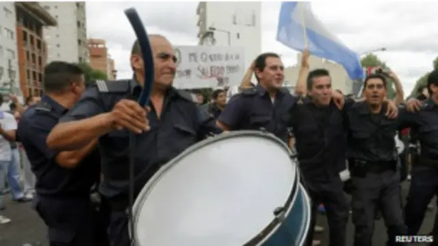 policemen are dancing in argentina
