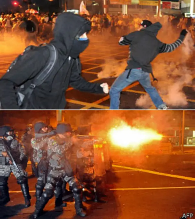 Violencia en las protestas de Brasil