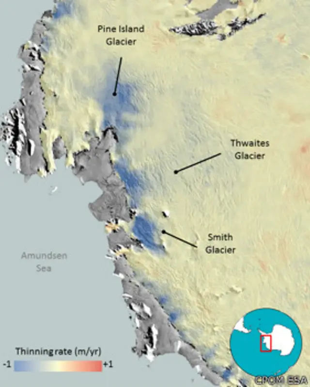 Imagen de la ESA de la costa occidental antártica