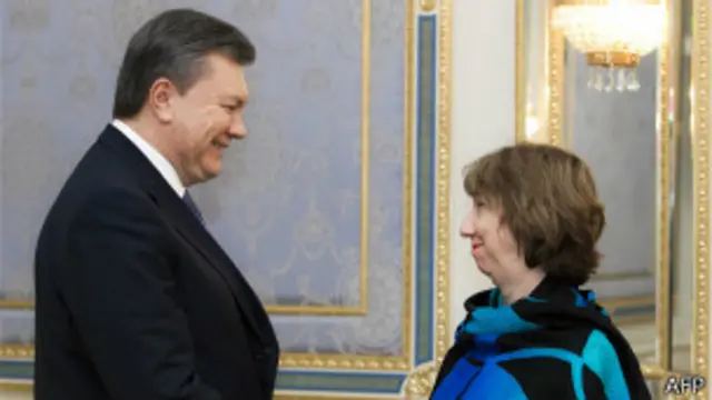 Виктор Янукович и Кэтрин Эштон