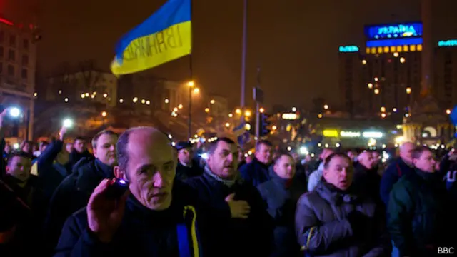 Евромайдан ночью