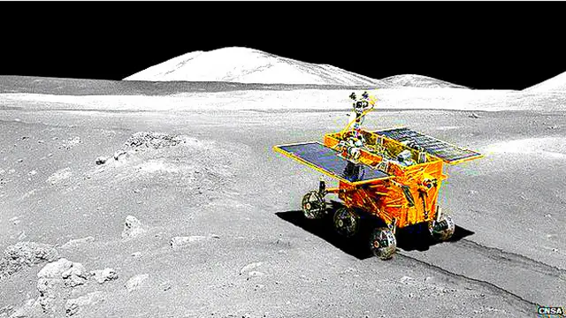जेड रैबिट रोवर का चित्रांकन. 1970 के बाद यह चांद की सतह पर जाने वालाय पहला मिशन है.