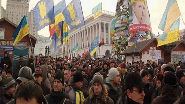 Protesto em Kiev. BBC