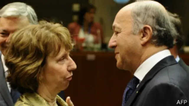 Кэтрин Эштон и Лоран Фабиус