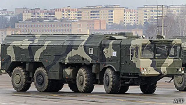 Lanzador de misiles Iskander en Moscú