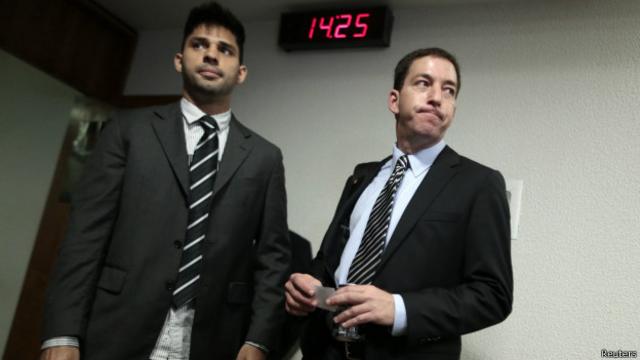 David Miranda (à esq.) e Glenn Greenwald (à dir.) - foto: Reuters