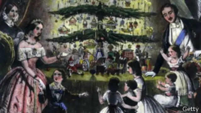 维多利亚女王一家聚在圣诞树前的画面让圣诞树风行