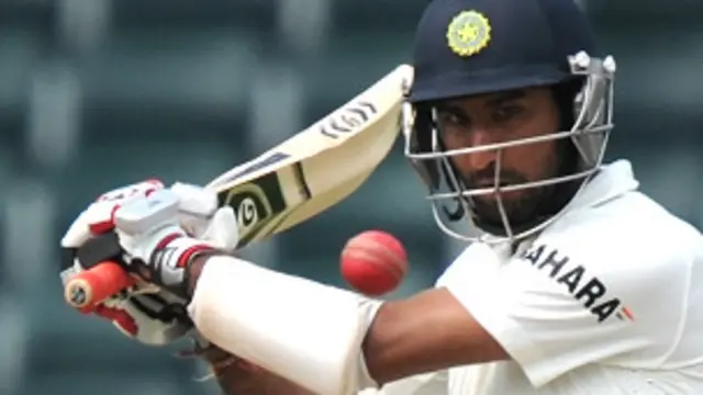 پجارا نے سنچری بنائی ہے اور آؤٹ نہیں ہوئے