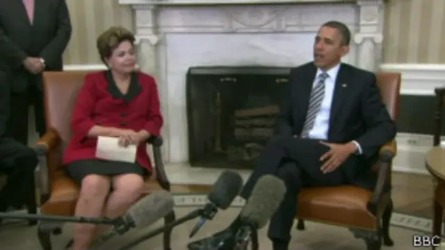 Dilma Rousseff e Barack Obama (foto: BBC)