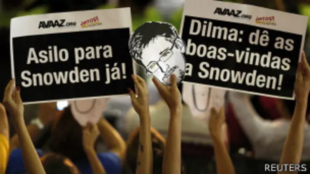 Marcha por asilo a Edward Snowden en Brasil