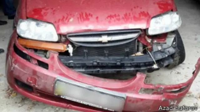 Машина активистки после нападения