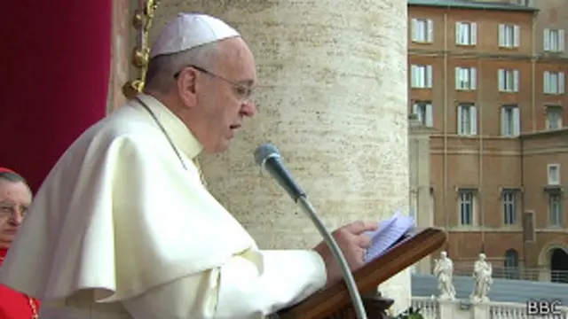 پوپ فرانسس نے بھی اپنے پیشرو پوپ بینیڈکٹ کی طرح شام کے تنازع کو ہی تقریر کا مرکزی موضوع بنایا