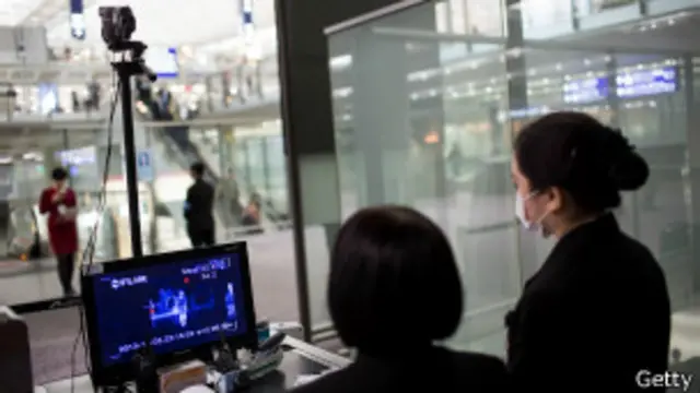 香港國際機場入境旅客體溫檢查