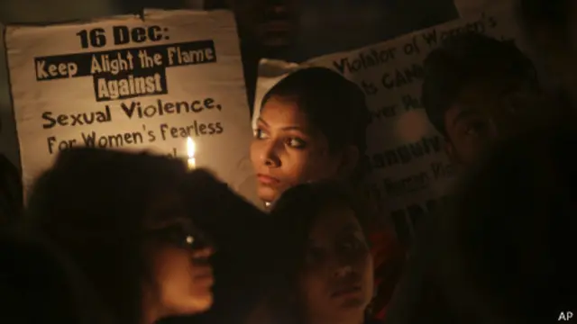 Демонстрация протеста против насилия над женщинами в Индии