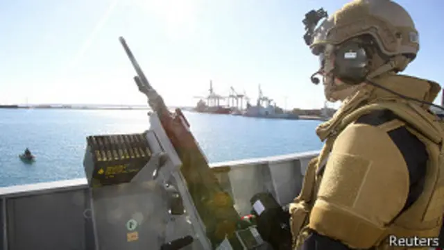 Норвежское военное судно в порту Лимасола