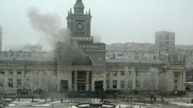 Дым после взрыва в Волгограде 