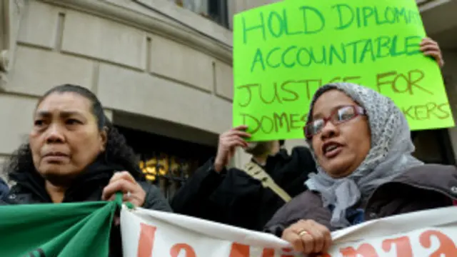 امریکہ میں بھارتی سفارت کار کی ملازمہ کے حق میں مظاہرے کیے گئے ہیں