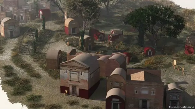 Reconstrucción digital del cementerio