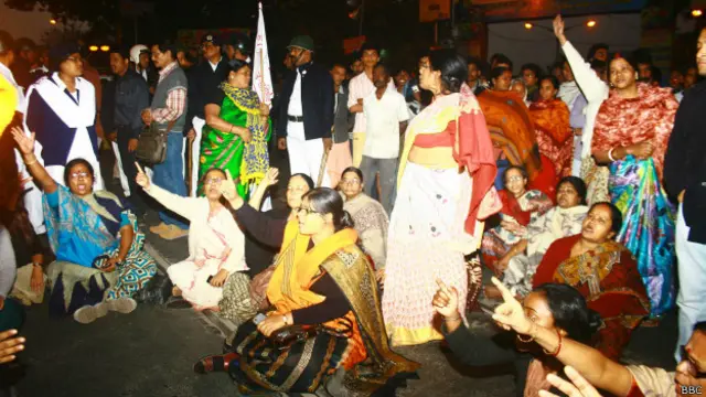 कोलकाता में विरोध प्रदर्शन