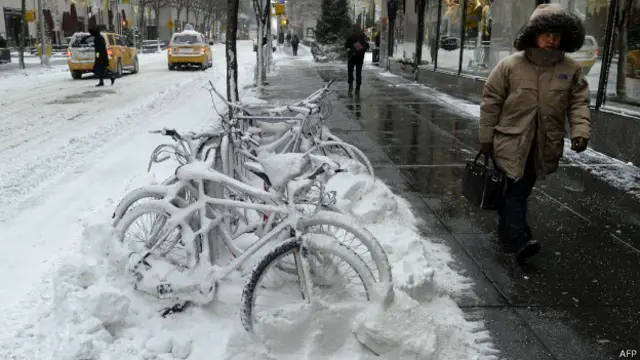 Neve em Nova York (AFP)
