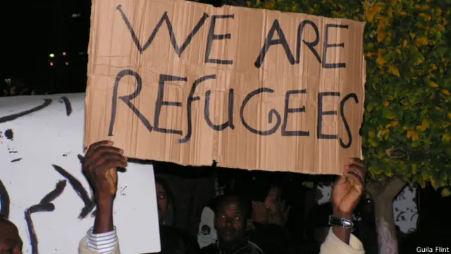 Refugiados africanos protestam em Tel Aviv | Foto: Guila Flint
